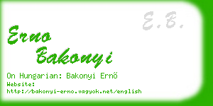 erno bakonyi business card